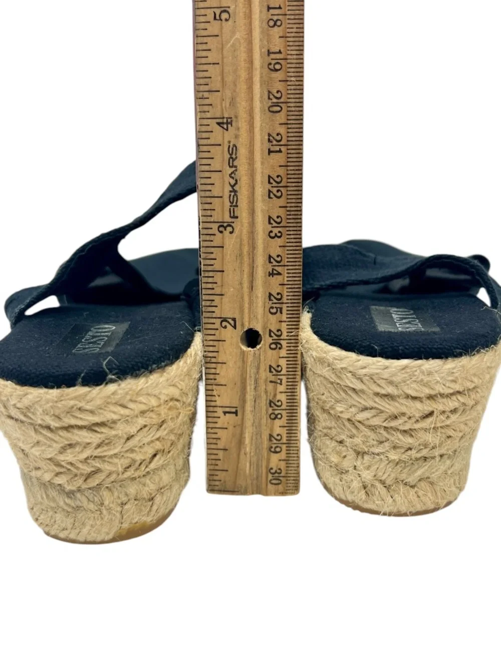 Women's Sesto Black Espadrille Wedge Slip Ons size 9